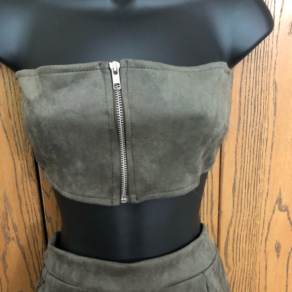 2 piece olive green set